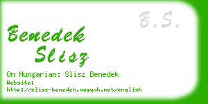 benedek slisz business card